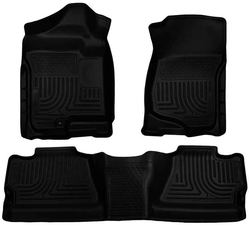 Husky Liners 07-12 Chevy Silverado/GMC Sierra Crew Cab WeatherBeater Combo Black Floor Liners