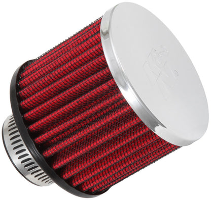 K&N Engineering 62-1390 Chrome Steel Top Crankcase Vent Filter with Black Rubber Base, 1.25-Inch Flange, 3-Inch Outer Diameter, 2.5-Inch Height
