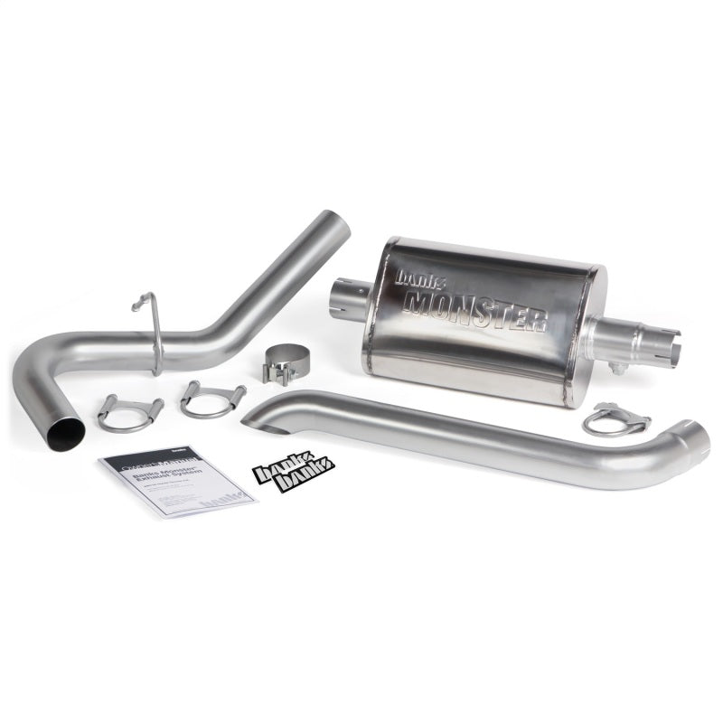 Banks Power 87-01 Jeep 4.0L Cherokee Monster Exhaust System with 2.5-inch Mandrel-Bent Stainless Tailpipe and Straight-Through Muffler