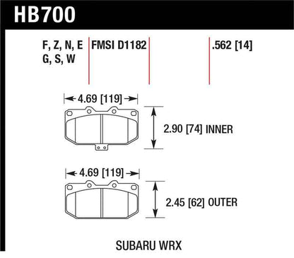 Hawk 06-07 Subaru WRX HPS Street Brake Pads