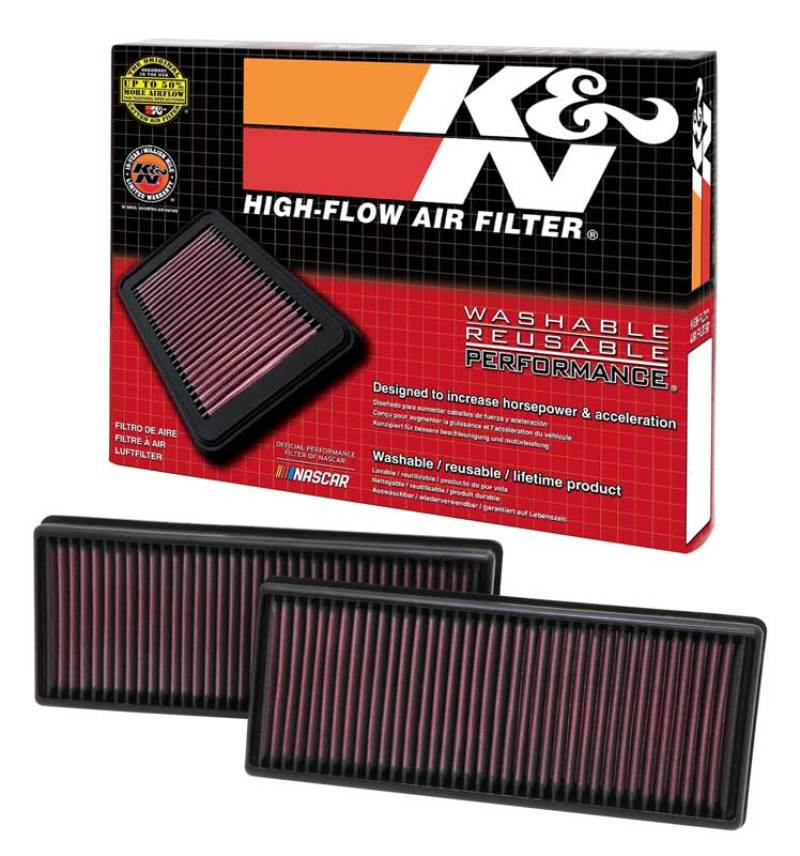 K&N Replacement High-Flow Air Filter Part 33-2474 for Mercedes-Benz – Reusable, Washable Performance Air Filter