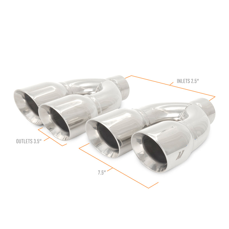 Mishimoto Universal Steel Muffler Tip 2.5-inch Inlet Dual Y Polished Exhaust Tip