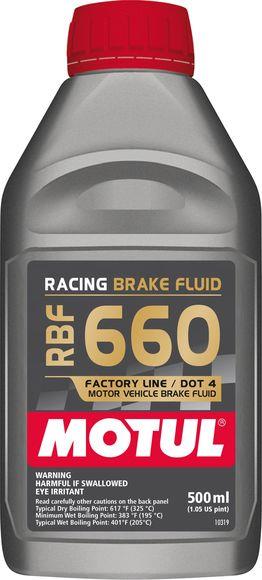 Motul RBF 660 Racing DOT 4 Brake Fluid - 1/2 Liter Bottle for High-Performance Vehicles