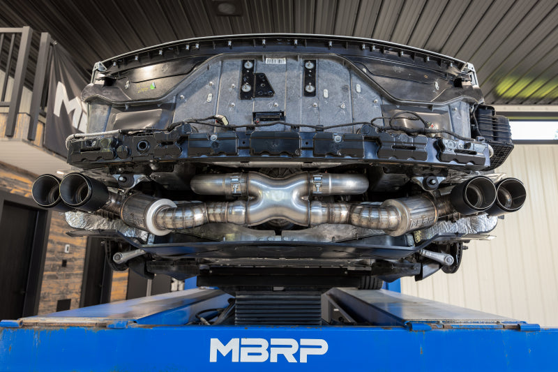 MBRP Armor Pro Series 3-inch Active Cat Back Exhaust System with Quad Carbon Fiber Tips for Chevrolet Corvette C8 (2020-2025)