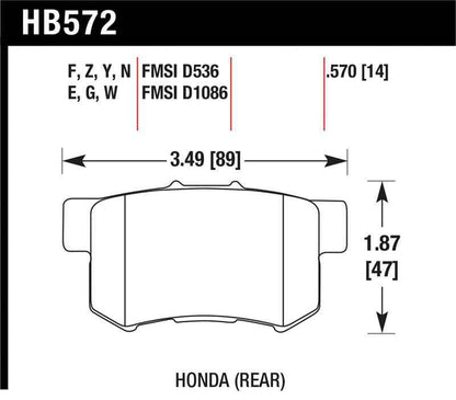 Hawk 07-08 Acura TL Type S / 99-08 Acura TL 3.2L HPS Street Rear Brake Pads
