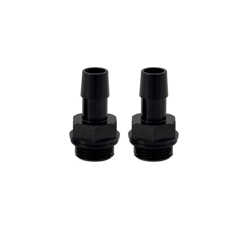 Mishimoto M20x1.5 to 1/2 inch Push-On Hose Barb Fittings – Black Aluminum, 2 Pack