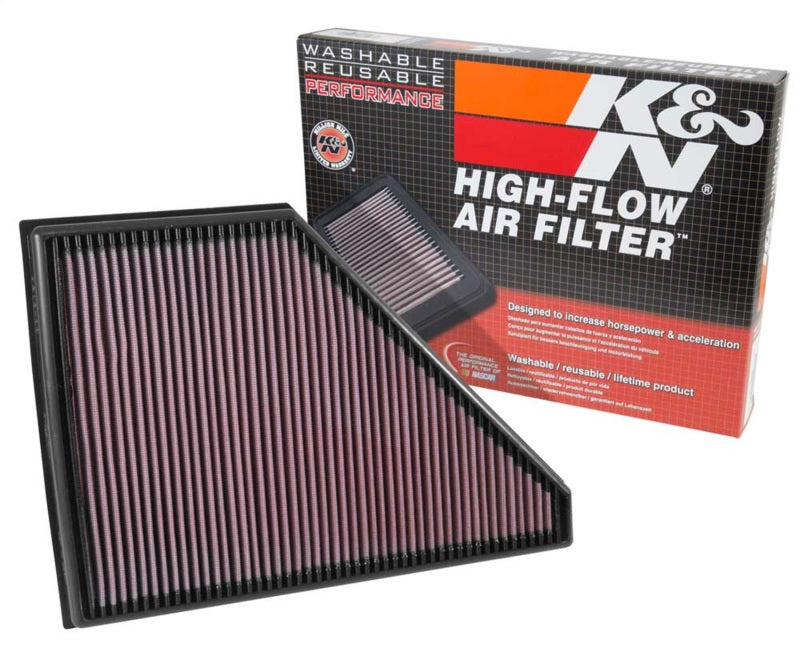 K&N 2017 Cadillac XT5 3.6L V6 F/I Drop-In Air Filter - Reusable High-Flow Performance Filter