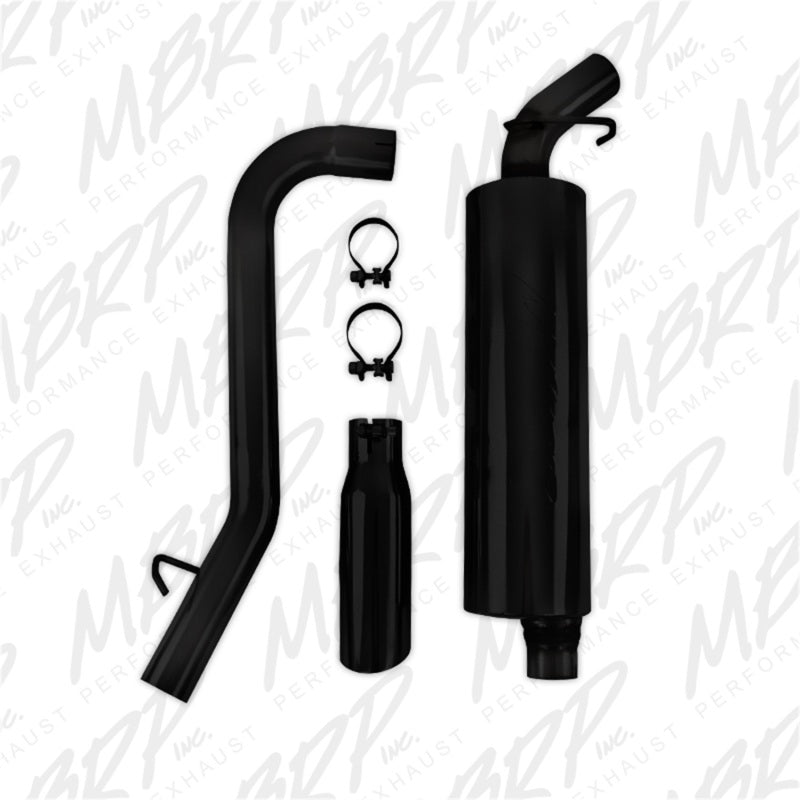MBRP Armor BLK Series Cat Back Exhaust System for 1997-1999 Jeep Wrangler 2.5L & 4.0L - Black Coated, Single Side Exit