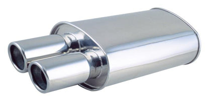Vibrant StreetPower Round Muffler Part Number 1117 – 2.25 Inch Inlet and Outlet, 14 Inch Length