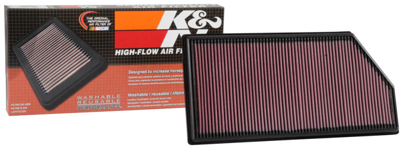 K&N Engineering 33-3068 High-Flow Reusable Air Filter for Mercedes-Benz E200d and More