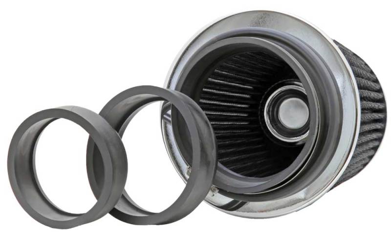 K&N Engineering Universal Chrome Round Tapered Air Filter Part RG-1001WT – 4-Inch Flange ID, 5.5-Inch Height