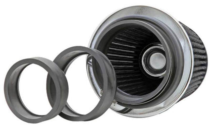 K&N Engineering Universal Chrome Round Tapered Air Filter Part RG-1001WT – 4-Inch Flange ID, 5.5-Inch Height