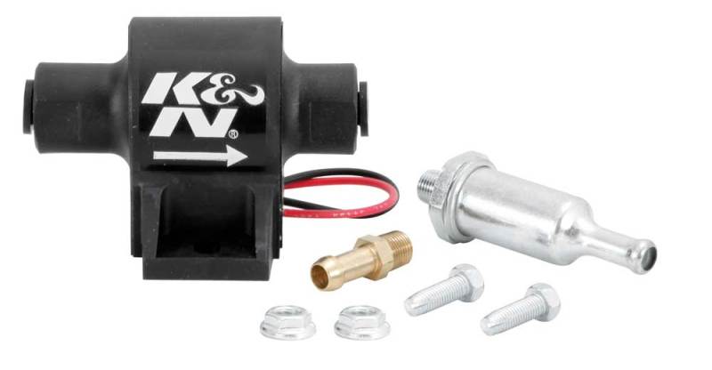 K&N Engineering Performance Electric Fuel Pump 1-2 PSI – Universal Inline Fuel Pump with Filter and Hardware