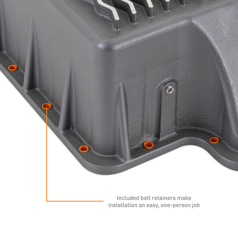 Mishimoto Aluminum Transmission Pan for Ford Powerstroke 1989-2010 – Cast Aluminum, Gunmetal Gray Finish