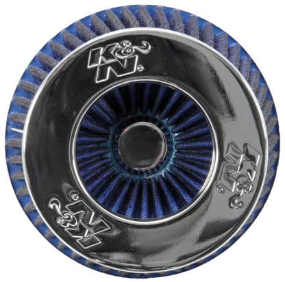 K&N Engineering RG-1001BL Universal Chrome Round Tapered Air Filter - 4-Inch Flange ID, 1.125-Inch Flange Length, 5.5 Inches Height