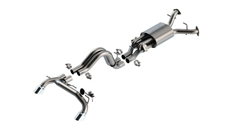 Borla ATAK Cat-Back Exhaust System for Ford Bronco Raptor 2022-2026 with 3.0L V6 Twin Turbo - 4-Inch Chrome Tips