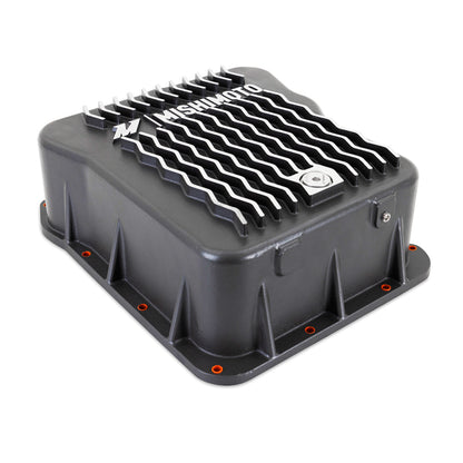 Mishimoto Aluminum Transmission Pan for 2001-2019 Chevy/GMC Duramax 6.6L - Cast Aluminum, Gunmetal Gray Part MMTP-DMAX-01