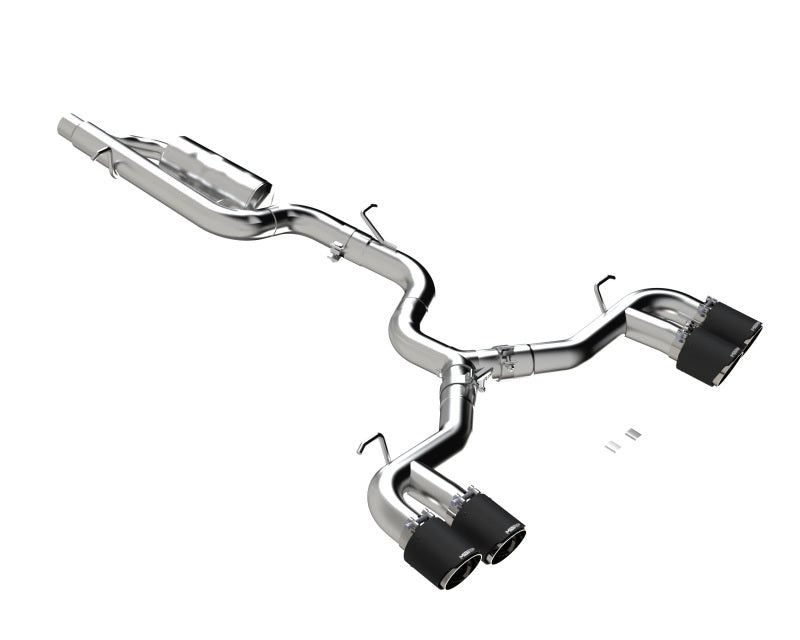 MBRP Armor Pro Series Cat-Back Exhaust System for Volkswagen Golf R MK8 – 3-inch Quad Rear with Carbon Fiber Tips and Valve Delete