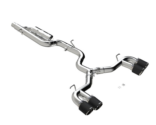 MBRP Armor Pro Series Cat-Back Exhaust System for Volkswagen Golf R MK8 – 3-inch Quad Rear with Carbon Fiber Tips and Valve Delete