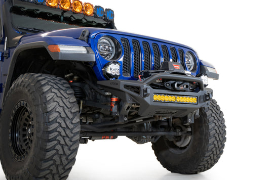 Addictive Desert Designs Rock Fighter Front Bumper for Jeep JL 2018-2023 with Light Mounts and Winch Compatibility
