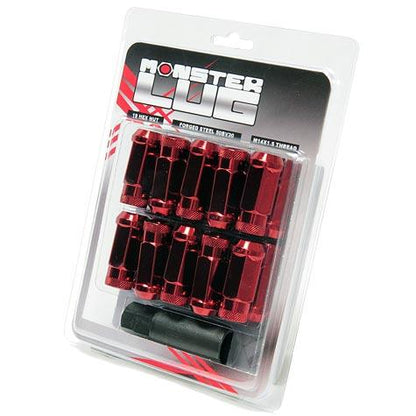 Wheel Mate Monster Locking Lug Nut Set of 4 - Red, 14x1.50 Thread Size