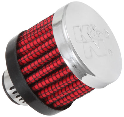 K&N Engineering 62-2470 Chrome Crankcase Vent Filter with 1 3/8 inch Outer Diameter and 1.5 inch Height