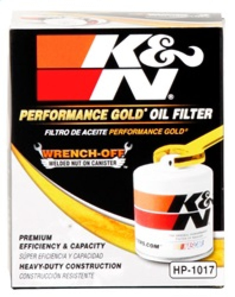 K&N Engineering HP-1017 Performance Gold Oil Filter for Saturn Vue, Hummer H3, and GMC Savana 2500