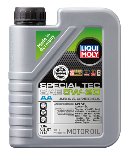 LIQUI MOLY Special Tec AA 1L SAE 5W20 Motor Oil – Premium Synthetic Engine Oil for Modern Gasoline Engines