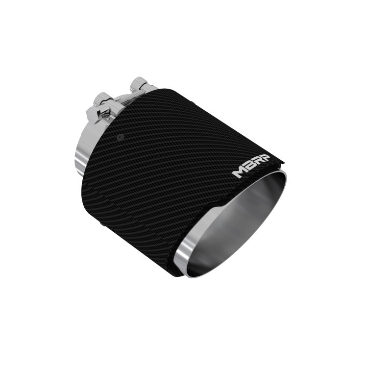 MBRP Universal Carbon Fiber Exhaust Tip 3 Inch Inlet, 5 Inch Outlet, Angle Cut Dual Wall