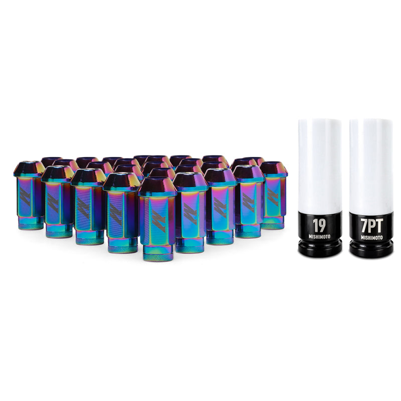 Mishimoto Aluminum Locking Lug Nuts M12x1.5 27-Piece Set for Ford Bronco – Neo Chrome Finish