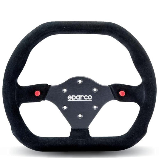 Sparco 015P310F2SN Suede Black Steering Wheel - 12.2 in Diameter, 10.2 in Width