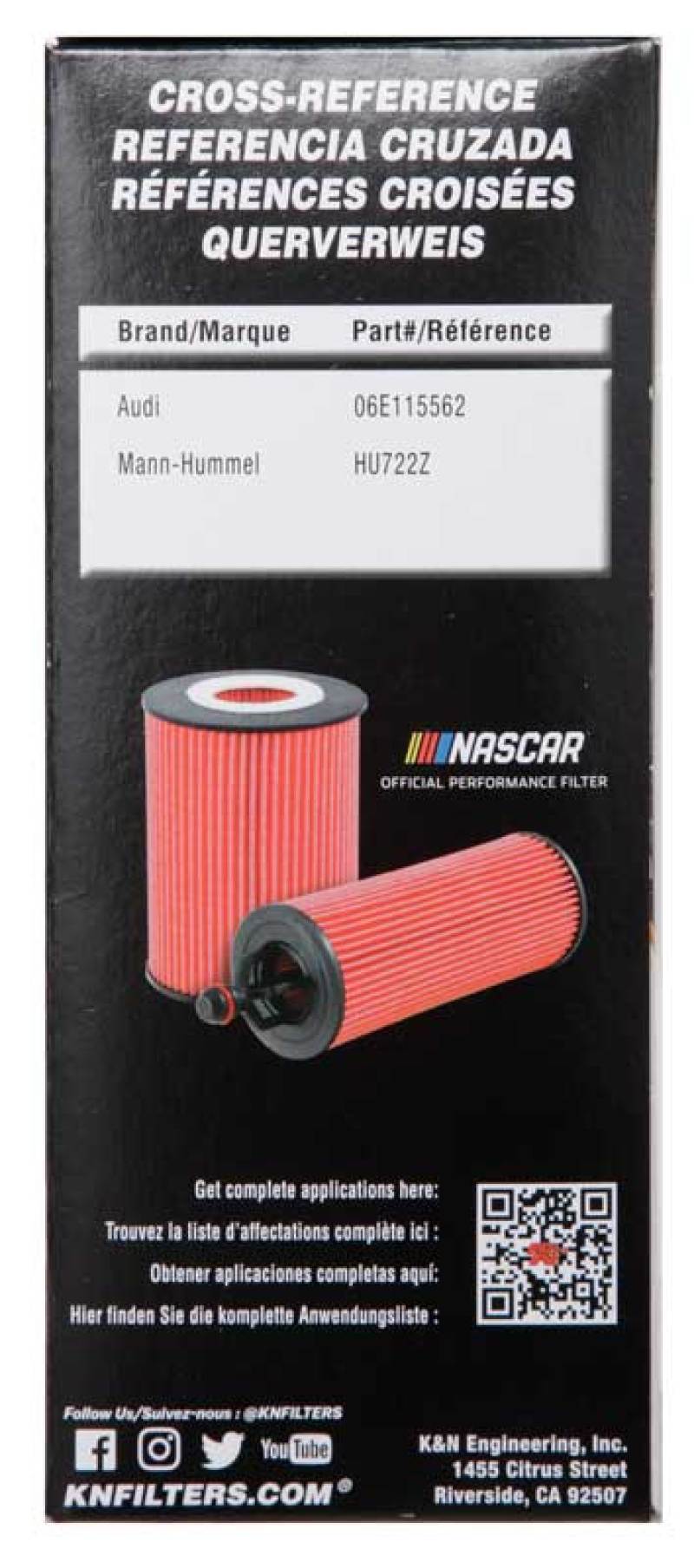 K&N Engineering HP-7015 Cartridge Oil Filter for Audi S4 and S5 Models