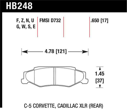 Hawk 97-12 Corvette/01-04 Z06/05-09 Z51 DTC-30 Race Rear Brake Pads