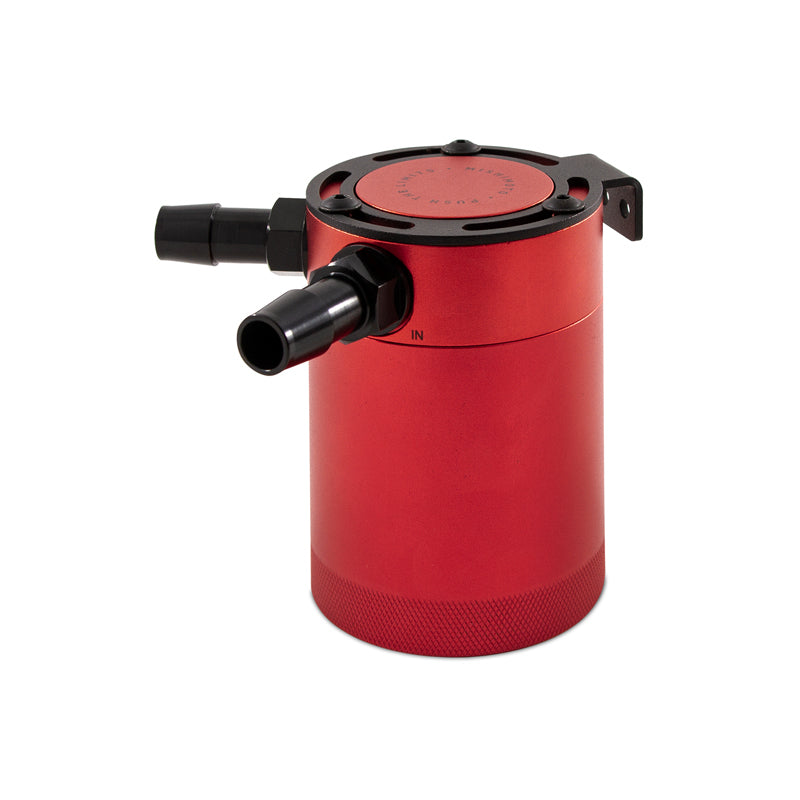 Mishimoto Compact Baffled Oil Catch Can - 2-Port Aluminum Oil Separator for PCV and CCV Systems