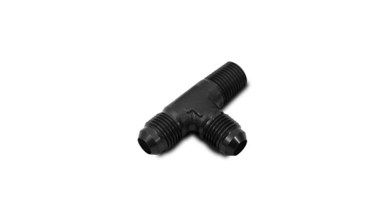 Vibrant -4AN x 1/8 inch NPT Flare to Pipe On Run Tee Adapter Fitting - Aluminum