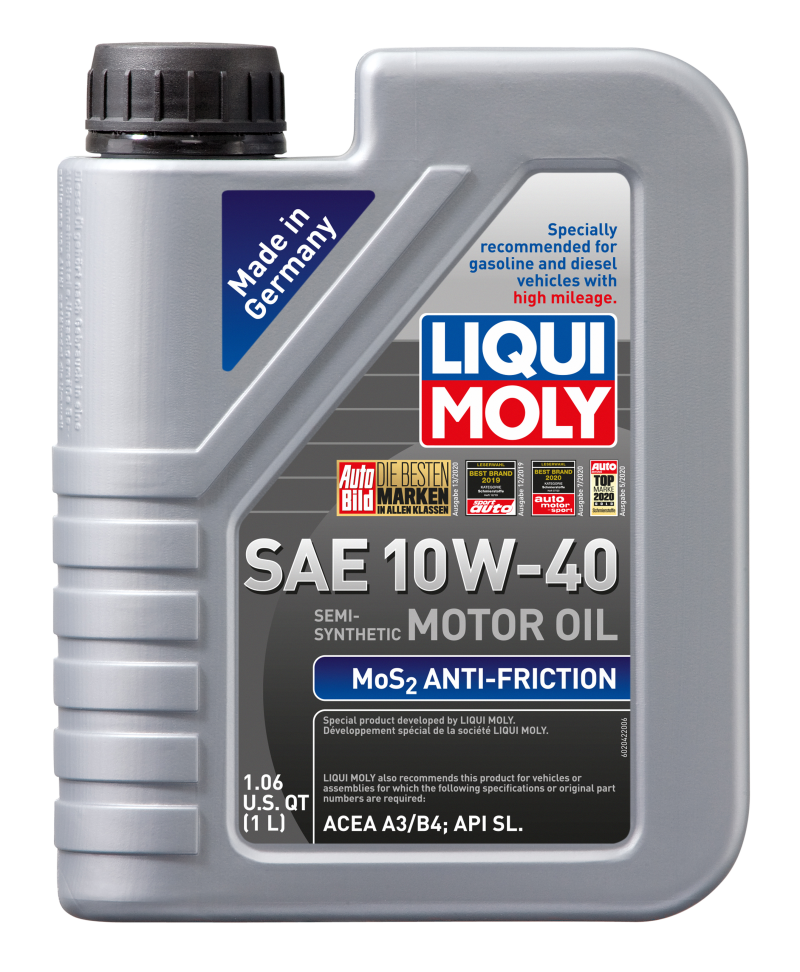 LIQUI MOLY 1L MoS2 Anti-Friction Motor Oil 10W40 for Older Gasoline and Diesel Engines