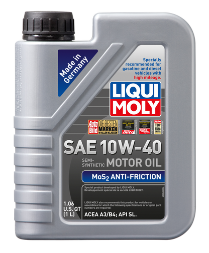 LIQUI MOLY 1L MoS2 Anti-Friction Motor Oil 10W40 for Older Gasoline and Diesel Engines
