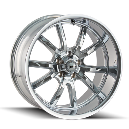Ridler Wheels Ridler 650 18x8 Chrome Wheel with 5x120.65 Bolt Pattern and 0mm Offset