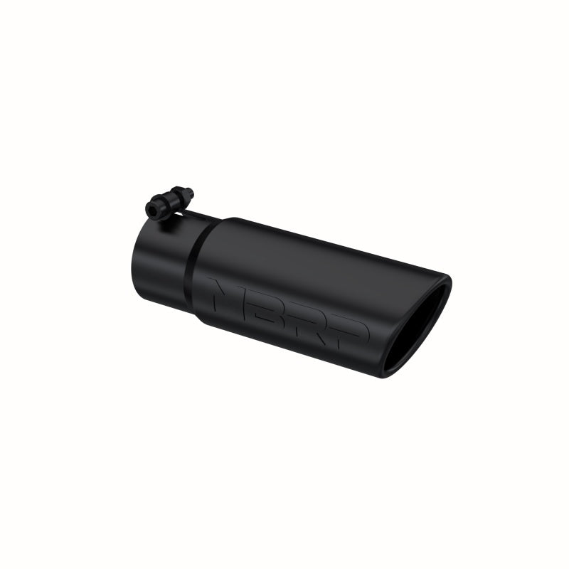 MBRP Universal Exhaust Tip 3-1/2 inch O.D. Black Coated Stainless Steel with Angled Rolled Edge - Part T5115BLK