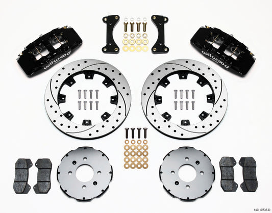 Wilwood Dynapro 6 Front Hat Kit 12.19-inch Drilled Rotors for Acura and Honda Integra 1990-1992