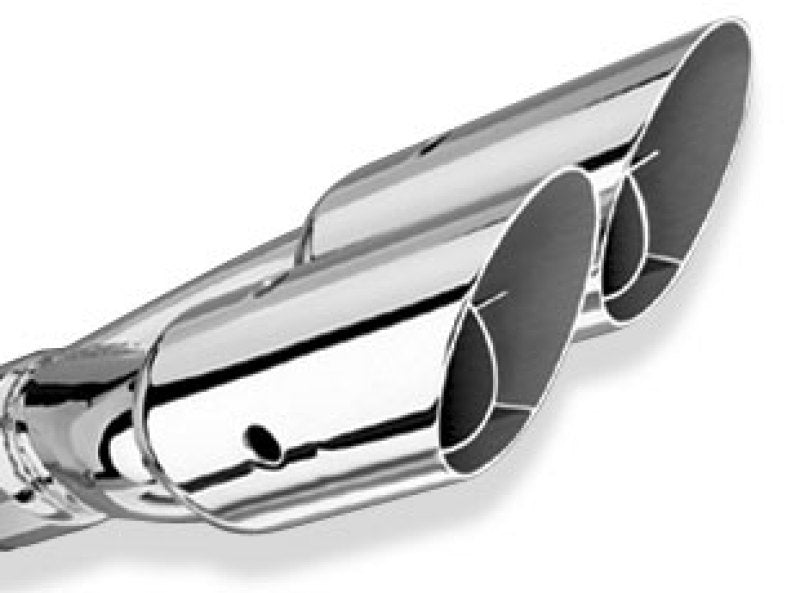 Borla Universal Polished Dual Round Angle-Cut Exhaust Tip – 2.5 inch Inlet, 3 inch Outlet, 14 inches Long