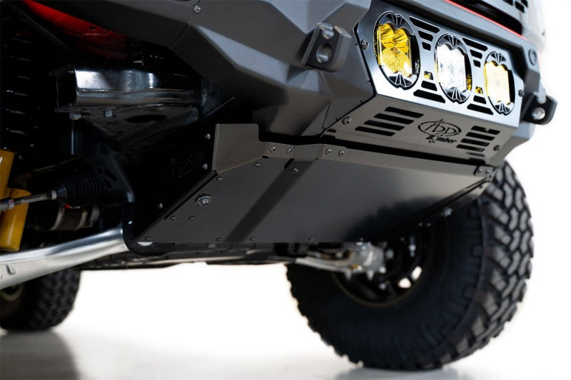 Addictive Desert Designs 21-22 Ford Bronco Bomber Skid Plate (Part AC23008NA03) - Aluminum Underbelly Protection for Bomber Front Bumper