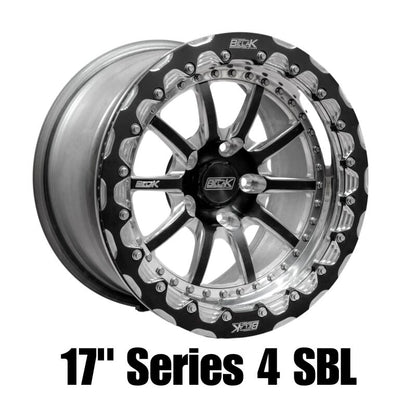 Belak Series 4 17x11 Inch Low Pad Wheel with 7.25 Inch Backspacing - 5x112 Bolt Pattern, Single Beadlock, Part #17115112S47BS-SBL