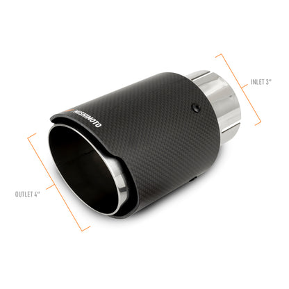 Mishimoto Carbon Fiber Muffler Tip 3-Inch Inlet, 4-Inch Outlet with Polished Finish