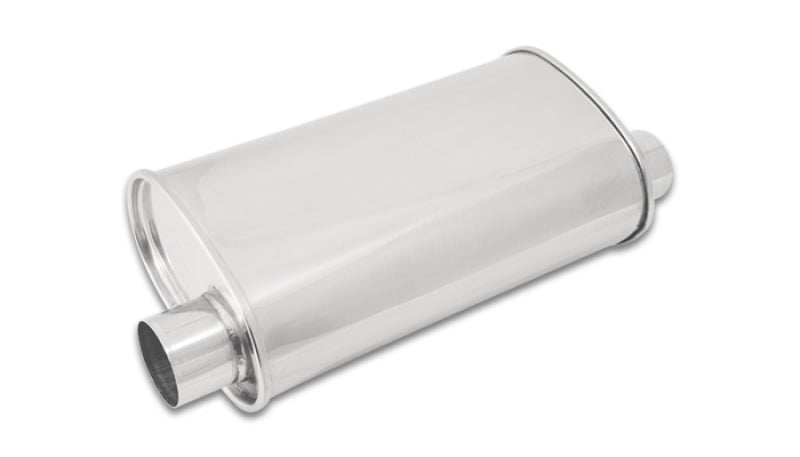 Vibrant StreetPower Oval Muffler 5x9x15 inches with 2.5-inch Inlet/Outlet – Stainless Steel Performance Exhaust