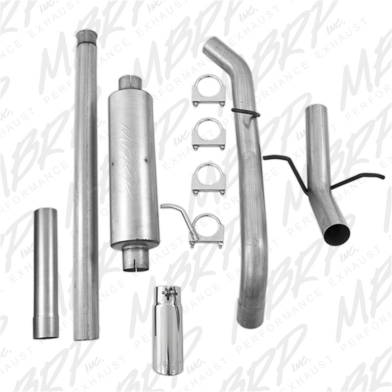 MBRP Armor Lite Series Cat Back Exhaust System for Chevy Silverado & GMC Sierra 1500 – 3 in. Single Side Exit with 4 in. Tip Part # S5080AL