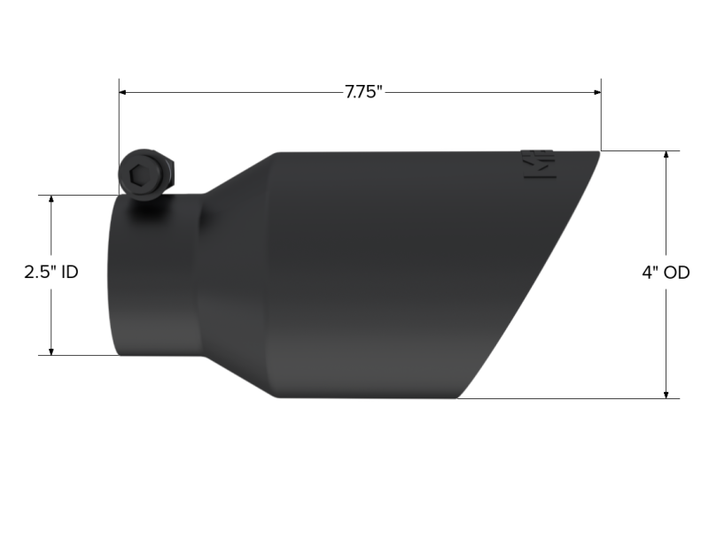 MBRP Universal 4-inch Dual Wall Angled Exhaust Tip - Black Coated, 2.5-inch Inlet, 8-inch Length