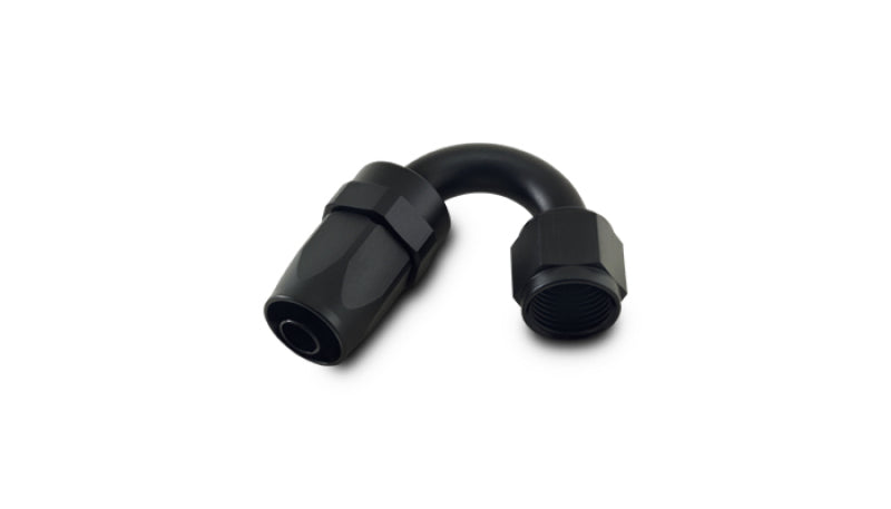 Vibrant -12AN 150 Degree Elbow Hose End Fitting with Black Hard Anodized Finish
