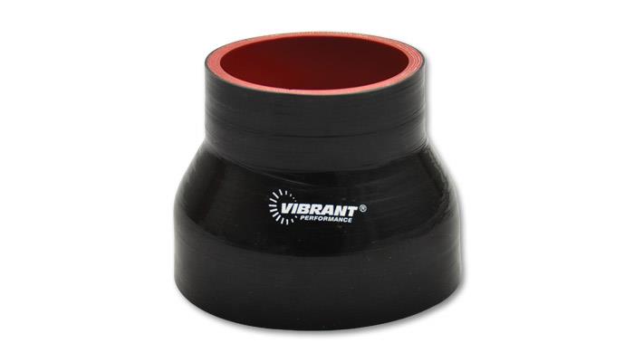 Vibrant 4 Ply Reinforced Silicone Transition Connector - 2.75 inch I.D. to 3 inch I.D., Black