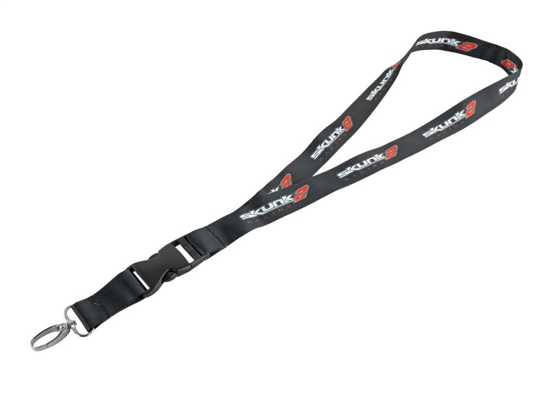 Skunk2 Racing Classic Logo Lanyard - Black with White and Red Accents